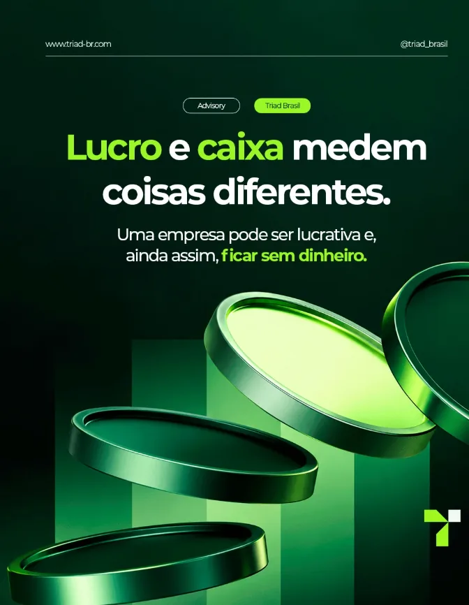 Carrossel de Advisory: Lucro e caixa medem coisas diferentes